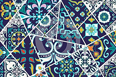 Vector decorative background. Mosaic patchwork pattern for design and fashion Vector Illustration