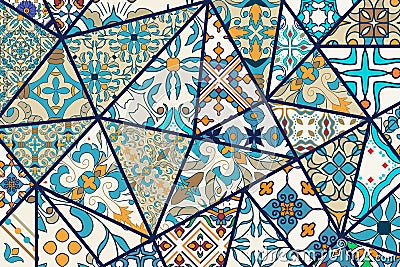 Vector decorative background. Mosaic patchwork pattern for design and fashion Vector Illustration