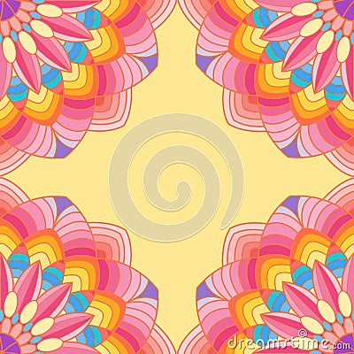 Colorful mandala corners template for decorations Stock Photo