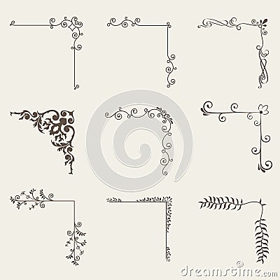 Vector of decorative corner frame set Vector Illustration