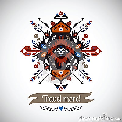 Vector decorative element on native ethnic style Vector Illustration