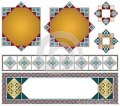 Vector decorative elements for the design of diploma, advertisements, envelope, wedding and other invitations or greeting cards. Vector Illustration