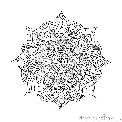 Vector decorative Mandala for adults coloring books. Vector Illustration