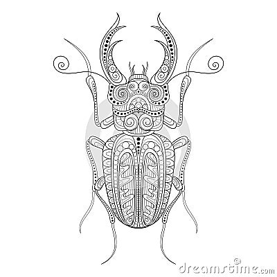 Vector Decorative Ornate Beetly Vector Illustration