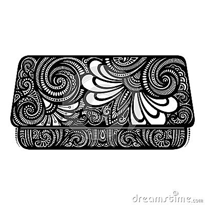 Vector Decorative Ornate Women's Clutch Vector Illustration