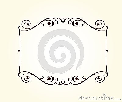 Vector decorative retro frame .Place for text. Vector Illustration