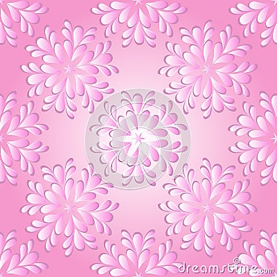 Vector delicate pink pattern with snowflakes Vector Illustration