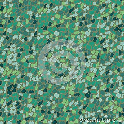 Vector dense malachite pebble pattern background. Monochrome green oval circle shapes backdrop. Rounded grain granite Vector Illustration