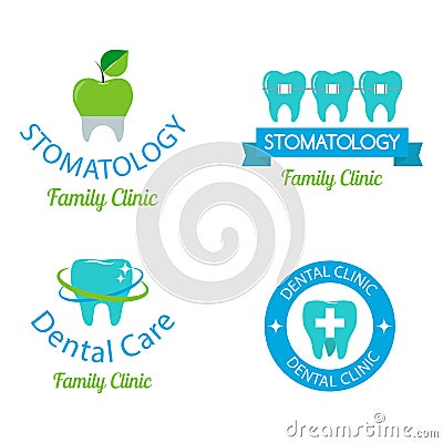 Vector dental stomatology clinic badge icon. Vector Illustration