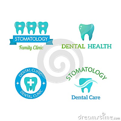 Vector dental stomatology clinic badge icon. Vector Illustration