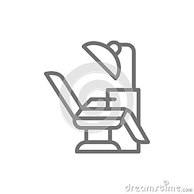 Vector dentist chair, medical equipment line icon. Vector Illustration