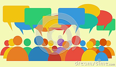 Vector depicting discussion & dialog with divergent points of view Vector Illustration