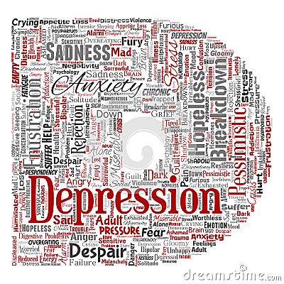 Vector depression or mental emotional disorder Vector Illustration