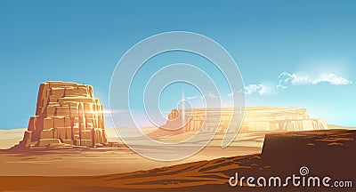 Vector desert illustration Cartoon Illustration