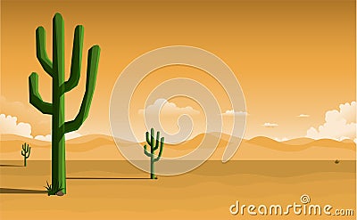 Vector Desert Landscape illustration Vector Illustration