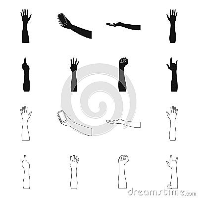 Isolated object of and animated icon. Set of and brachioplasty stock symbol for web. Vector Illustration