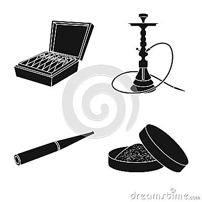 Isolated object of anti and habit sign. Collection of anti and tobacco stock vector illustration. Vector Illustration