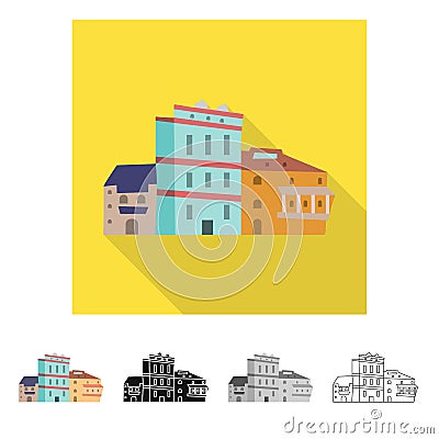 Vector design of architecture and home logo. Set of architecture and Georgia stock vector illustration. Vector Illustration