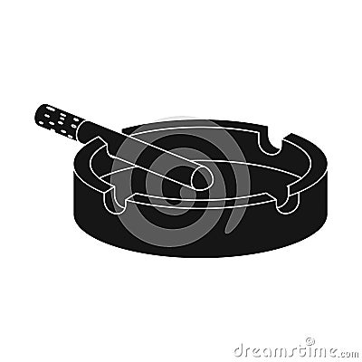 Vector design of ashtray and cigarette logo. Collection of ashtray and trash stock symbol for web. Vector Illustration