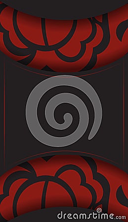 Vector design background with luxurious patterns. Black banner with Maori ornaments for your logo. Vector Illustration