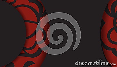 Vector design background with luxury ornament. Black banner with Maori ornaments for your logo. Vector Illustration