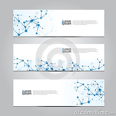 Vector design Banner network technology medical background. Vector Illustration