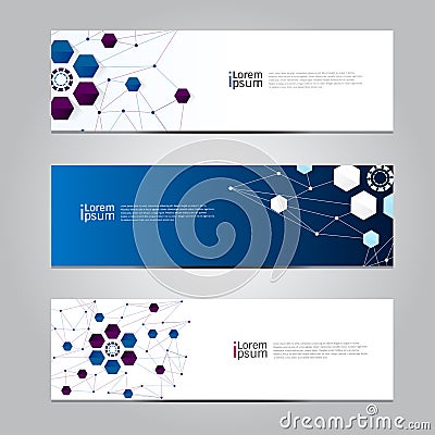 Vector design Banner network technology medical background. Vector Illustration