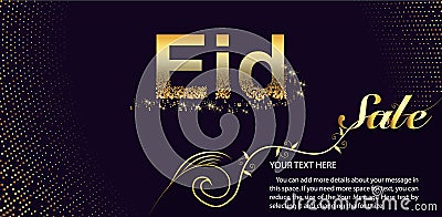 Eid Al Fitr Sale Vector Design for Banner and Poster. Beautiful greeting card design with stylish text Eid ul-Adha Vector Illustration