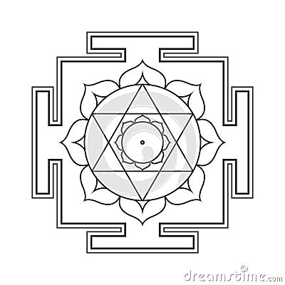 Hinduism yantra sacred geometry mandala Vector Illustration