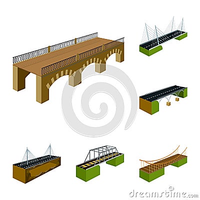 Vector design of bridgework and architecture logo. Set of bridgework and structure vector icon for stock. Vector Illustration