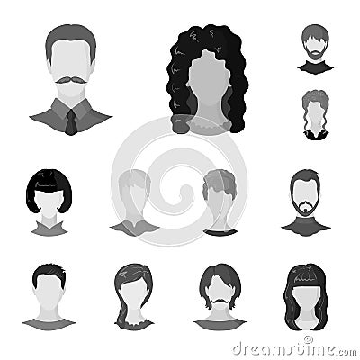 Isolated object of character and profile symbol. Collection of character and dummy vector icon for stock. Vector Illustration