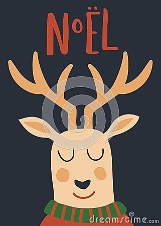 Noel deer Vector Illustration