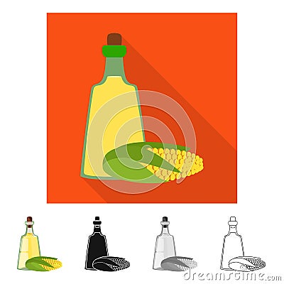 Vector design of corn and bio logo. Set of corn and vitamin vector icon for stock. Vector Illustration
