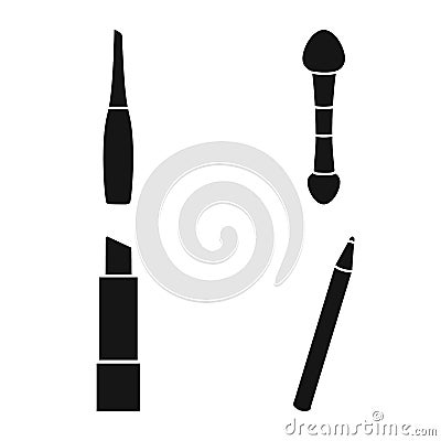 Vector design of cosmetology and makeup logo. Set of cosmetology and product stock symbol for web. Vector Illustration