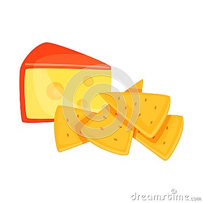 Vector design of cracker and appetizer icon. Set of cracker and lactic stock vector illustration. Vector Illustration