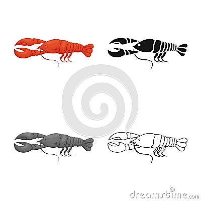 Vector design of crayfish and lobster icon. Set of crayfish and boiled vector icon for stock. Vector Illustration