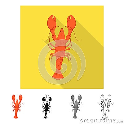 Vector design of crayfish and lobster logo. Set of crayfish and boiled stock symbol for web. Vector Illustration