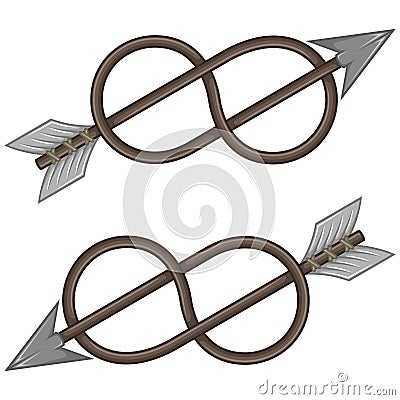 knotted arrow vector design Vector Illustration