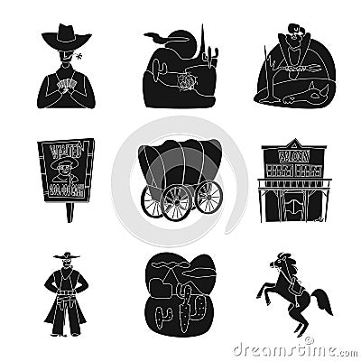 Vector design of danger and culture icon. Set of danger and west stock vector illustration. Vector Illustration