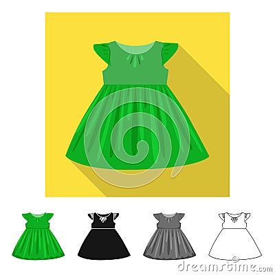 Isolated object of dress and girl icon. Collection of dress and princess stock symbol for web. Vector Illustration