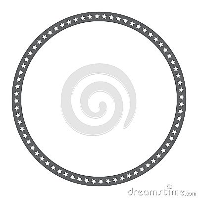 Black stars round frame on white background Vector Illustration