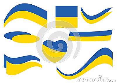 Vector design elements - set of flags of Ukraine - national symbol Vector Illustration