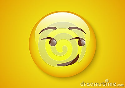 smirk smile icon face Vector Illustration