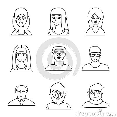 Isolated object of fashion and haircut icon. Collection of fashion and nationality stock vector illustration. Vector Illustration