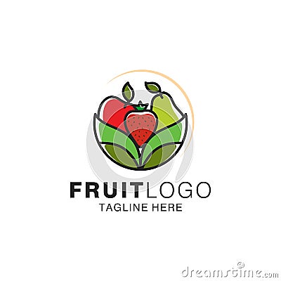 Fruit and Vegetable food Logo Vector Illustration