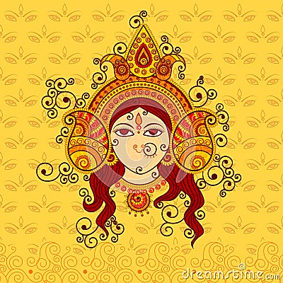 Vector design of Goddess Durga Vector Illustration