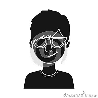 Vector design of guy and contempt sign. Collection of guy and glasses vector icon for stock. Vector Illustration