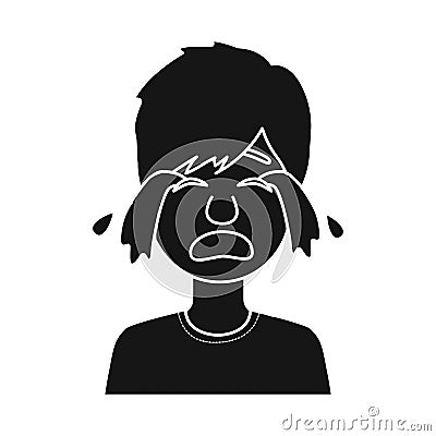 Vector design of guy and cry sign. Set of guy and tears stock symbol for web. Vector Illustration