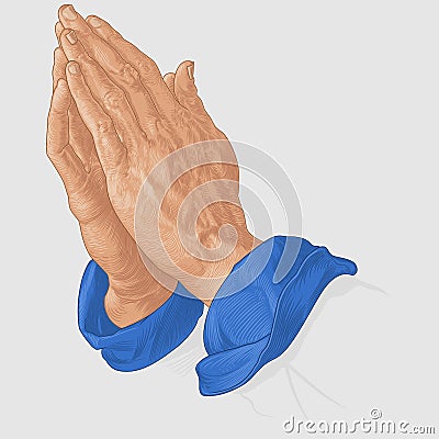 Illustration of praying hands in color Vector Illustration