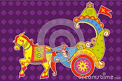 Vector design of Happy Dussehra chariot Vector Illustration